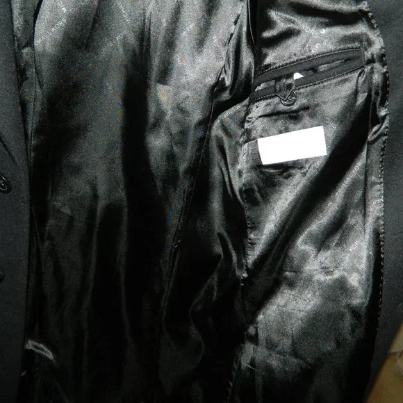 Michael Kors Mens Overcoat 40L Black Wool Cashmere - Picture 4 of 7